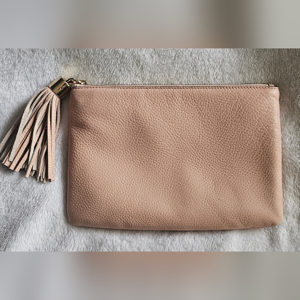 G.I.L.I. pebbled super-soft leather clutch handbag
